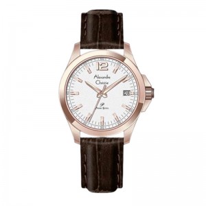 Alexandre Christie AC 1031 Rosegold White Brown Leather lady LDLRGSL